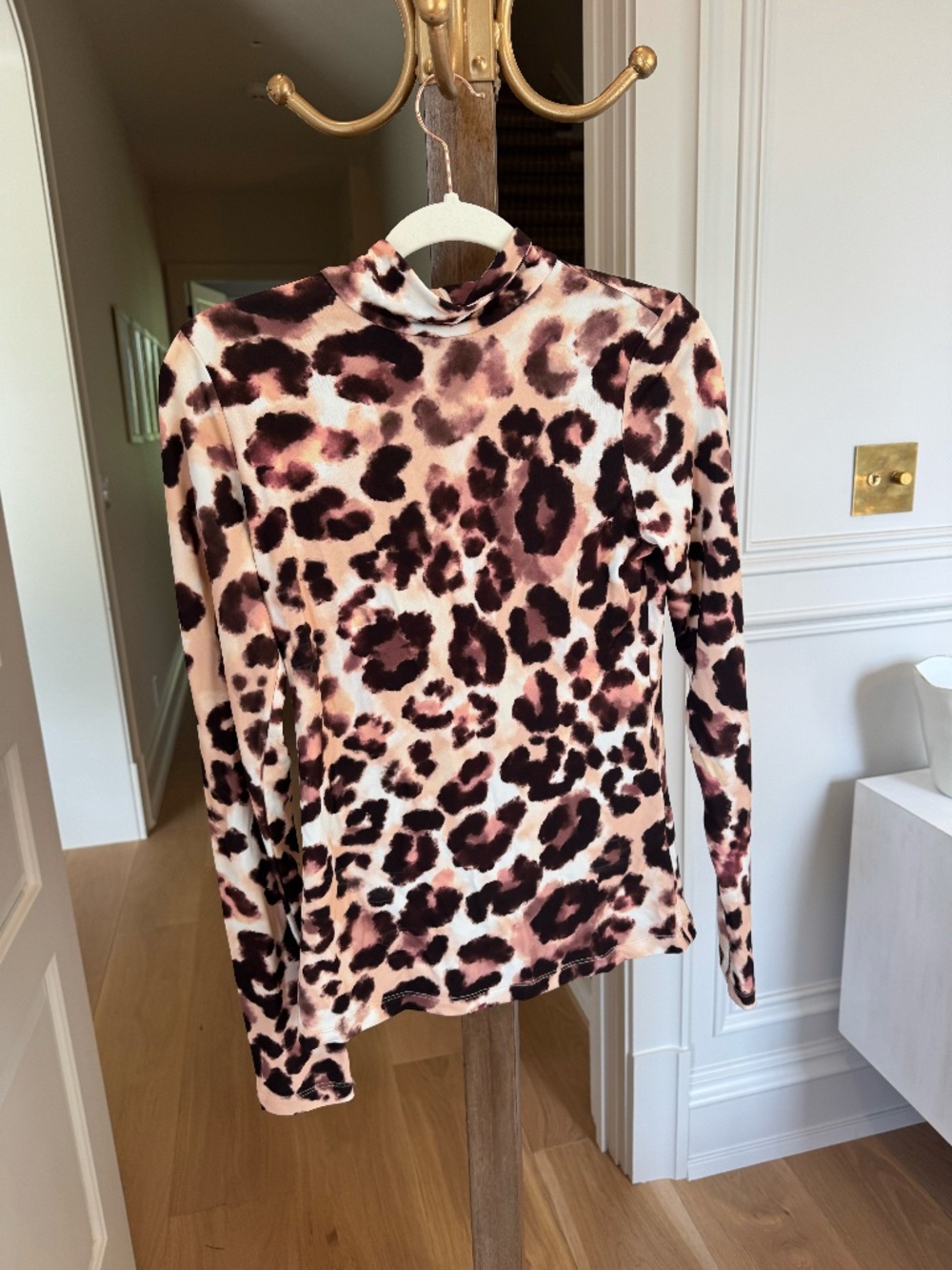 NBW Cara Cara Leopard Print Mock Neck Top